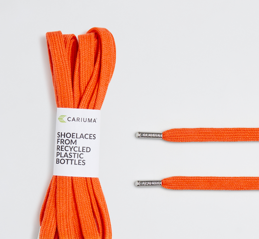 Shoe Lace Classic Orange Exuberance with H Silver Tip