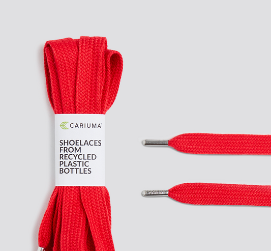 Shoe Lace Wide Red with H Silver Tip