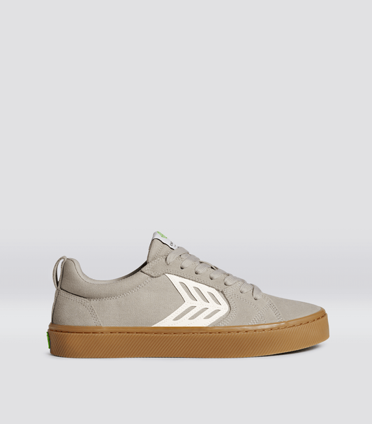 CATIBA PRO Gum Cloud Grey Suede and Canvas Ivory Logo Sneaker Men