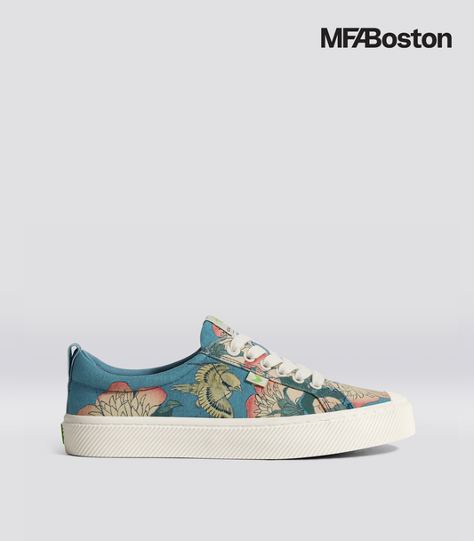 Hokusai OCA Low Peonies and Canary Print Canvas Sneaker Men