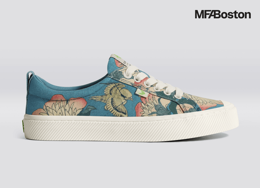 Hokusai OCA Low Peonies and Canary Print Canvas Sneaker Men