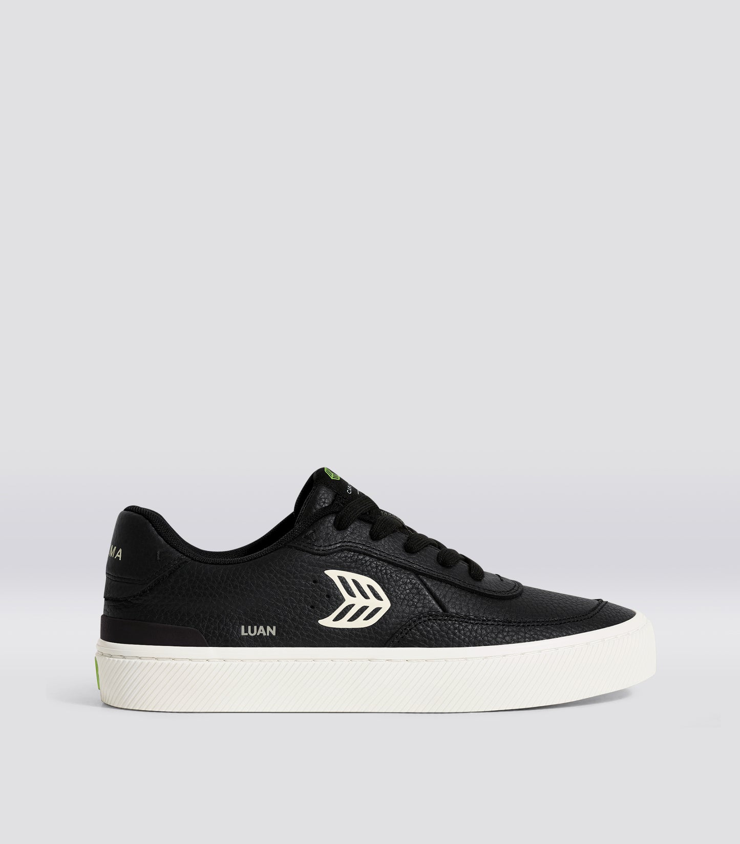 LUAN PRO Black Premium Leather Ivory Logo Sneaker Women