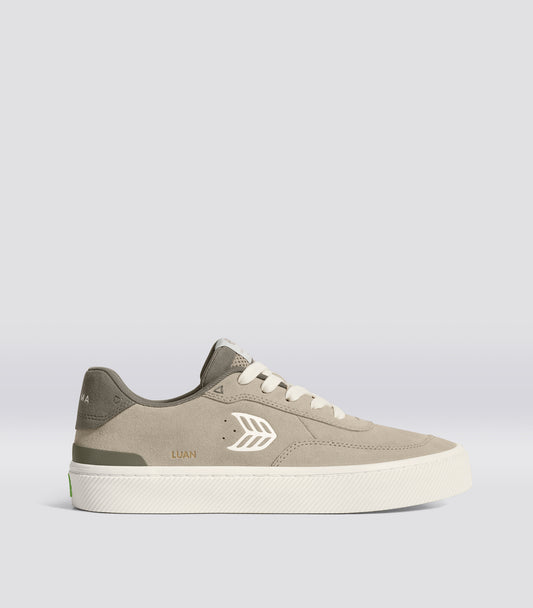 LUAN PRO Plaza Taupe Suede Ivory Logo Sneaker Women