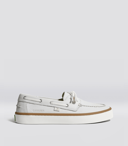 Mare Boat Shoe White Premium Leather Men