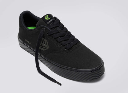 NAIOCA All Black Canvas Ash Grey Logo Sneaker Men