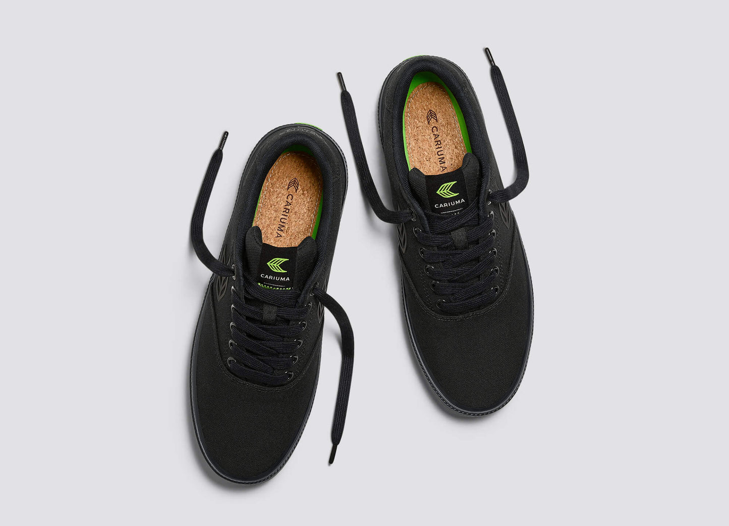 NAIOCA All Black Canvas Ash Grey Logo Sneaker Men