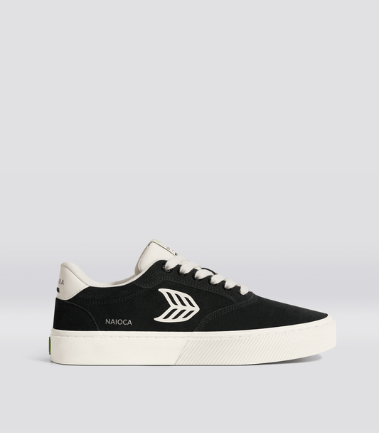 NAIOCA Black Suede Ivory Logo Sneaker Men