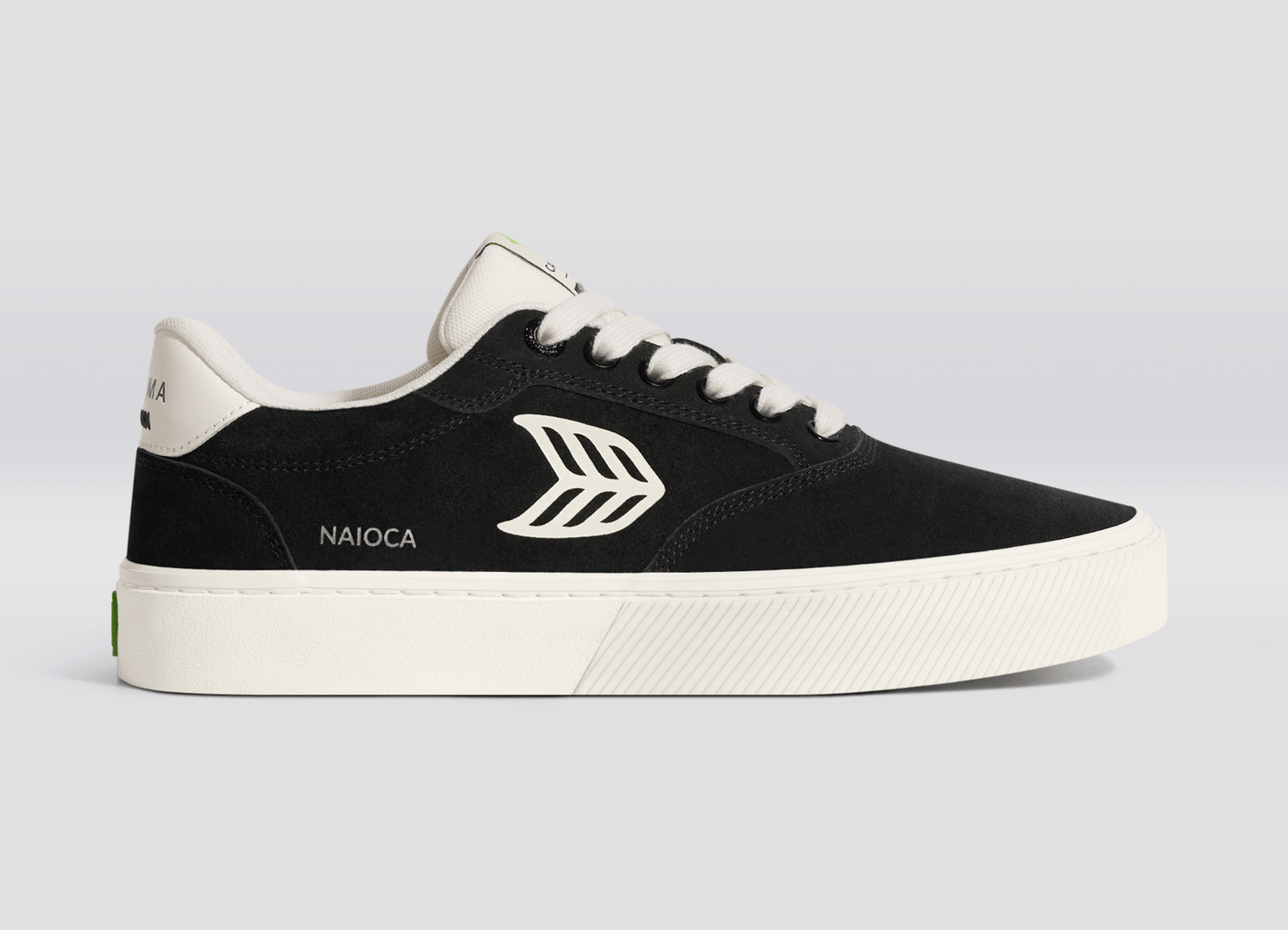 NAIOCA Black Suede Ivory Logo Sneaker Men