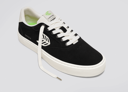 NAIOCA Black Suede Ivory Logo Sneaker Men