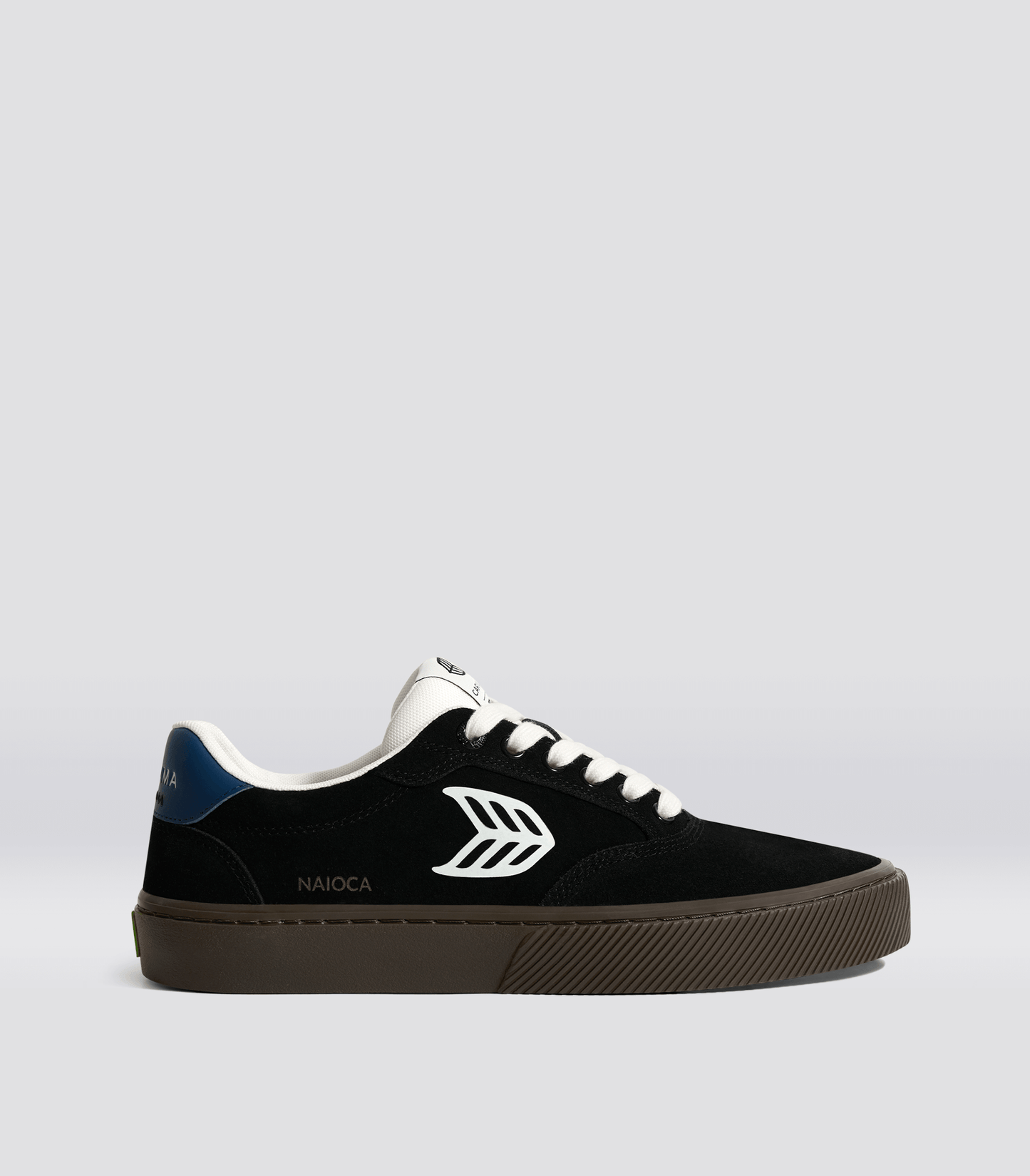 NAIOCA Black Suede Off-White Logo Shadow Blue Sneaker Women