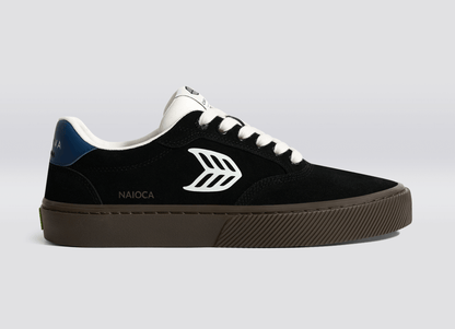 NAIOCA Black Suede Off-White Logo Shadow Blue Sneaker Women