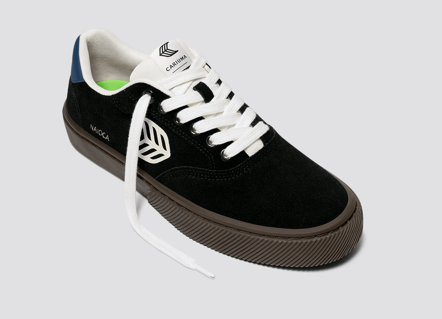 NAIOCA Black Suede Off-White Logo Shadow Blue Sneaker Women