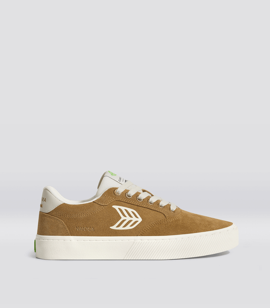 NAIOCA Camel Suede Ivory Logo Sneaker Men