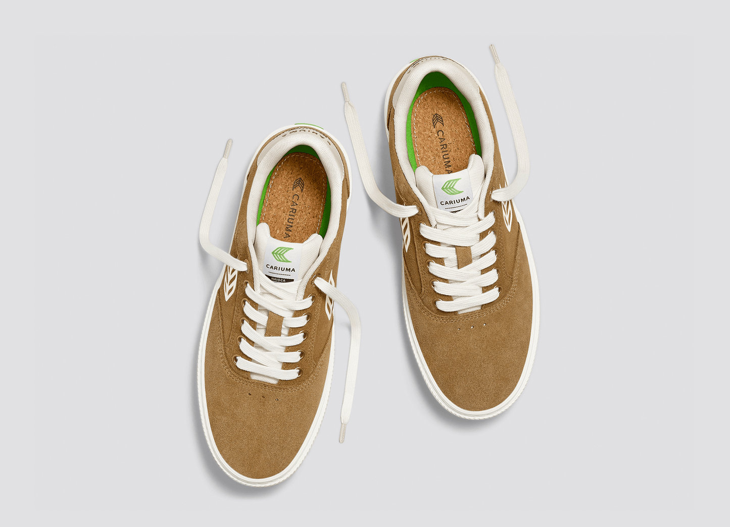 NAIOCA Camel Suede Ivory Logo Sneaker Men