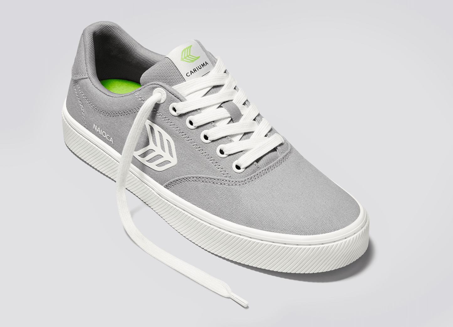 NAIOCA Canvas Light Grey Canvas Off-White Logo Sneaker Men