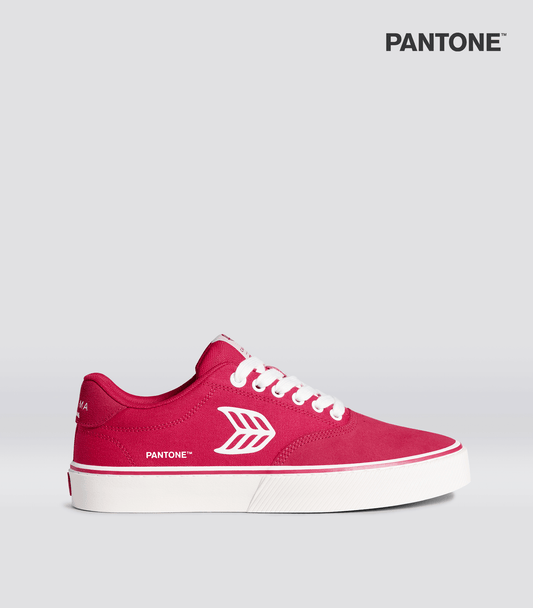 NAIOCA PRO Pantone Viva Magenta Suede and Canvas Off-White Logo Sneaker Men