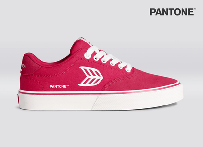 NAIOCA PRO Pantone Viva Magenta Suede and Canvas Off-White Logo Sneaker Women