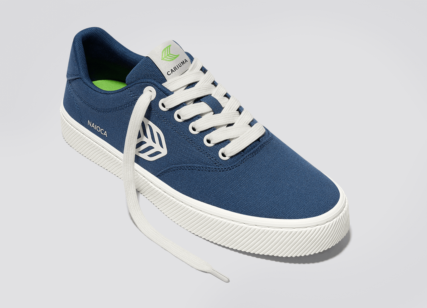 NAIOCA Shadow Blue Canvas Ivory Logo Sneaker Men