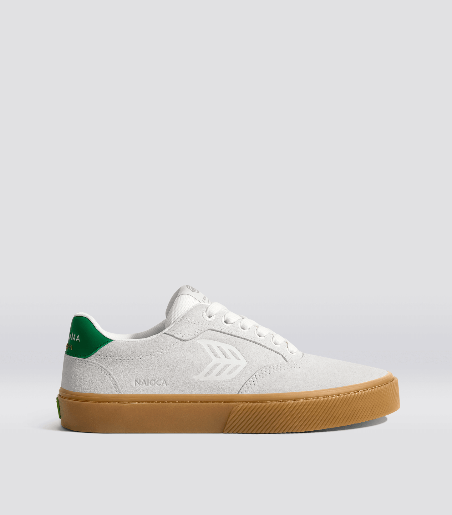 NAIOCA Gum Smoke White Suede Off-White Logo Green Sneaker Men