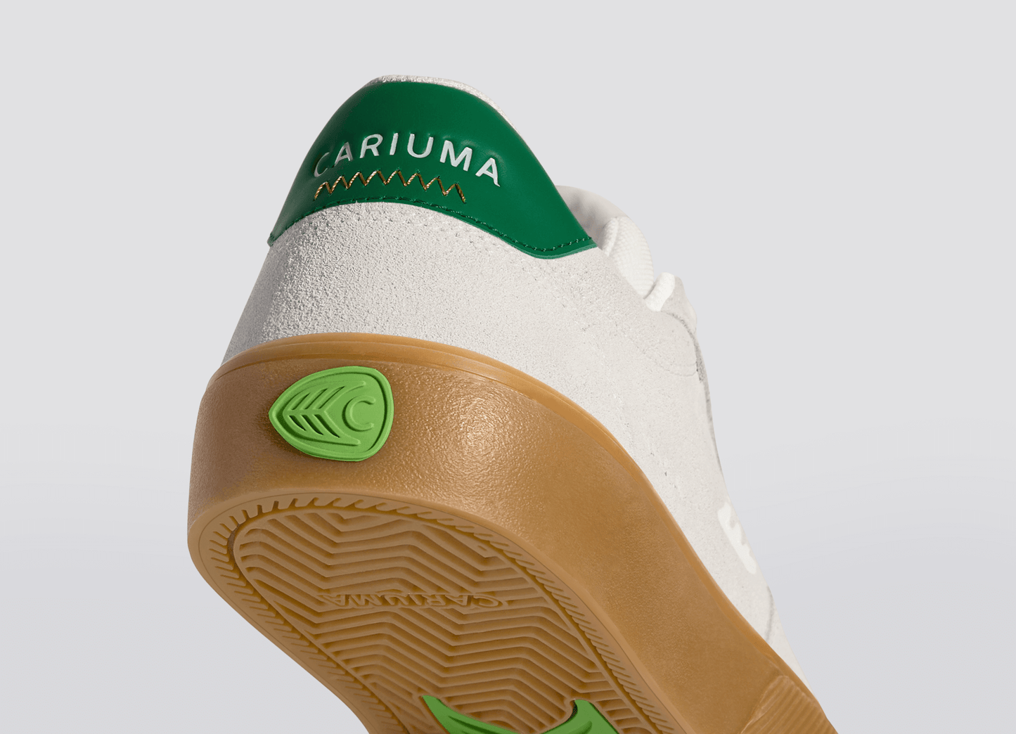 NAIOCA Gum Smoke White Suede Off-White Logo Green Sneaker Women