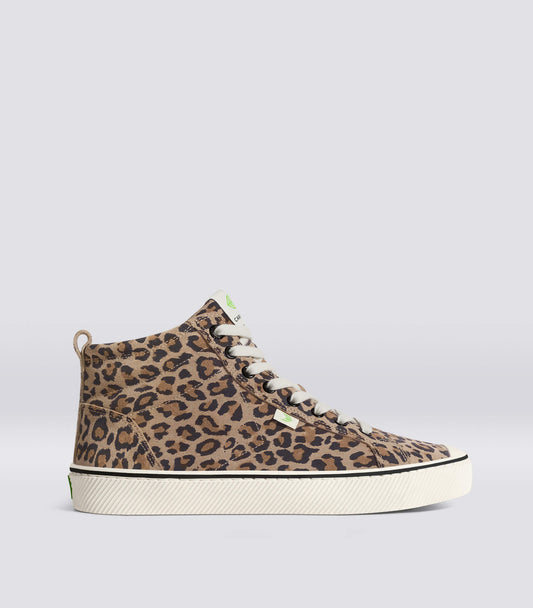 OCA High Stripe Leopard Print Suede Sneaker Women