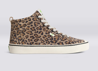 OCA High Stripe Leopard Print Suede Sneaker Women