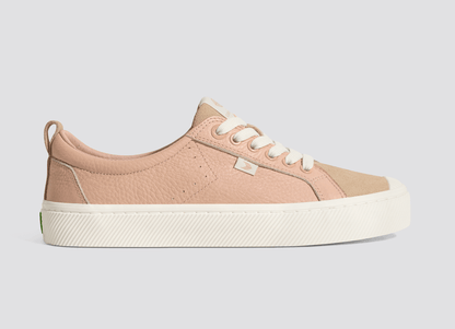 OCA Low Beige Premium Leather Nude Suede Sneaker Men