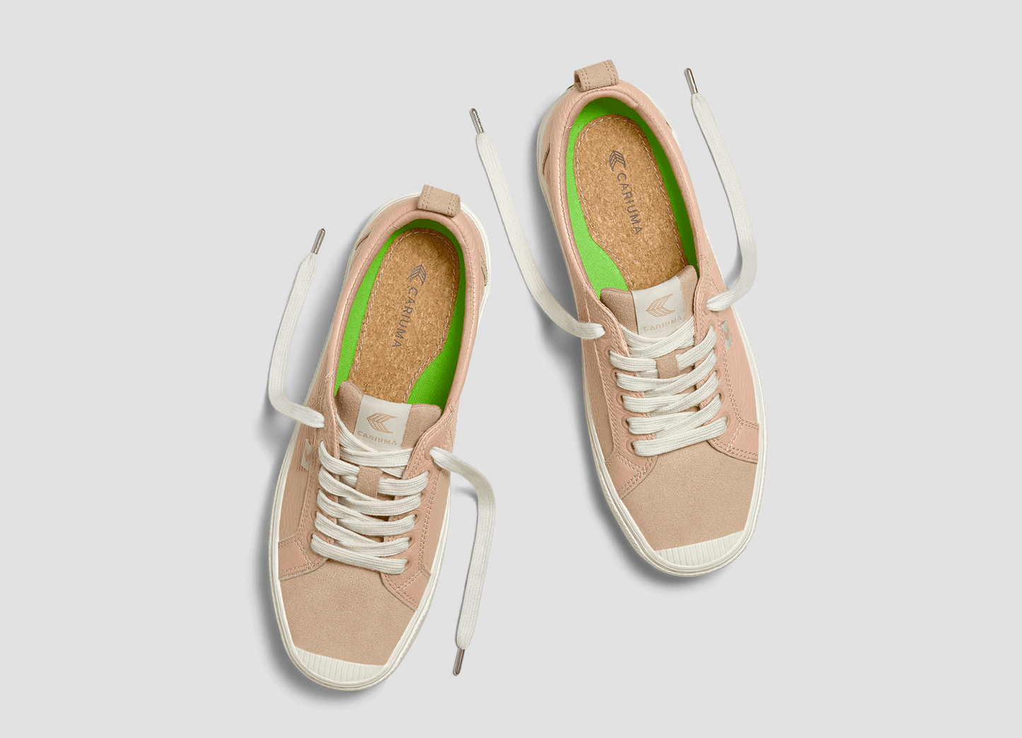 OCA Low Beige Premium Leather Nude Suede Sneaker Men