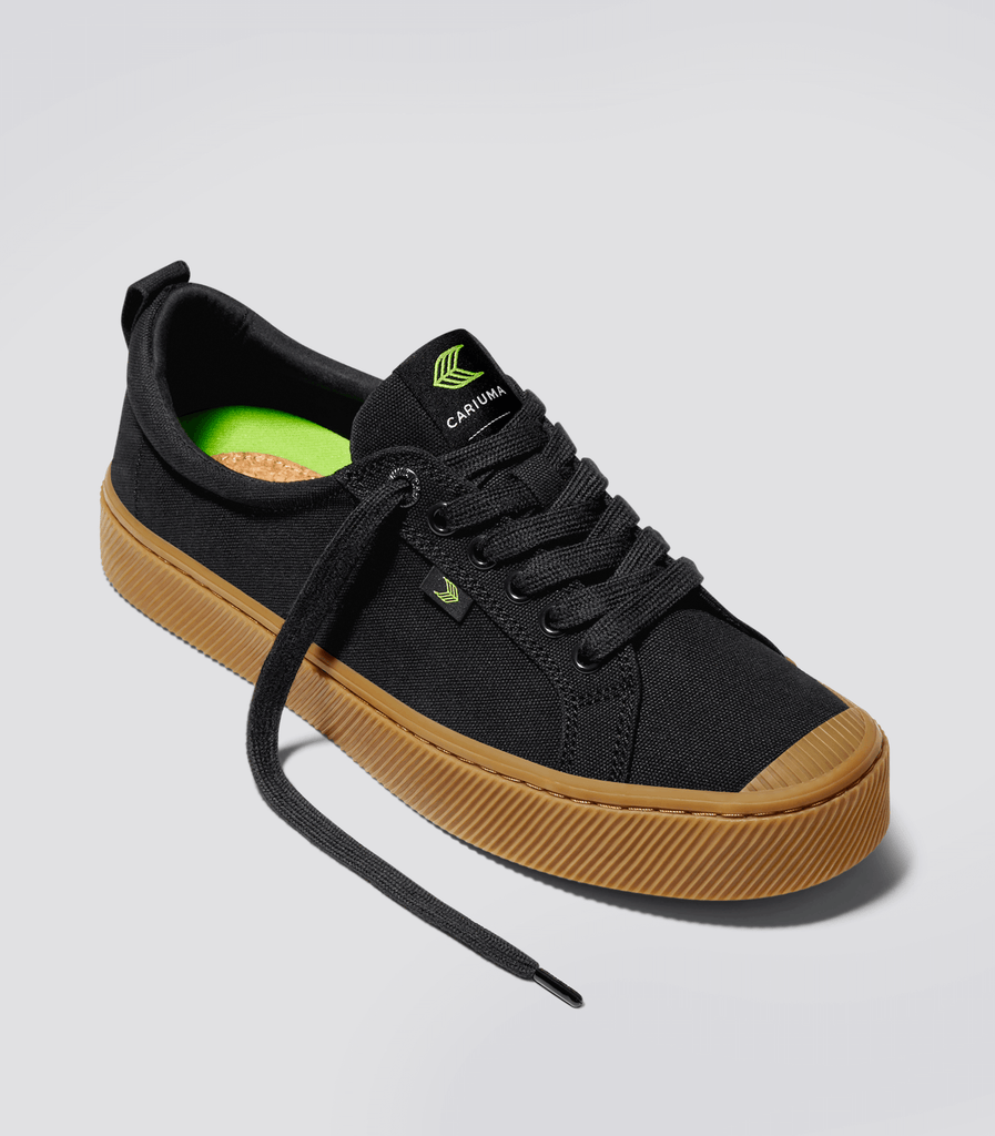 CARIUMA: Men's Low Top Black Gum Sole Sneakers | OCA Low