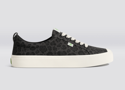 OCA Low Black Jaguar Print Canvas Sneaker Women