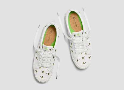 OCA Low Earth Day Embroidered Tree Off-White Canvas Sneaker Women