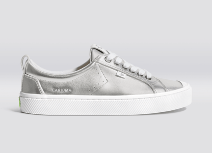 OCA Low Metallic Silver Leather Sneaker Men