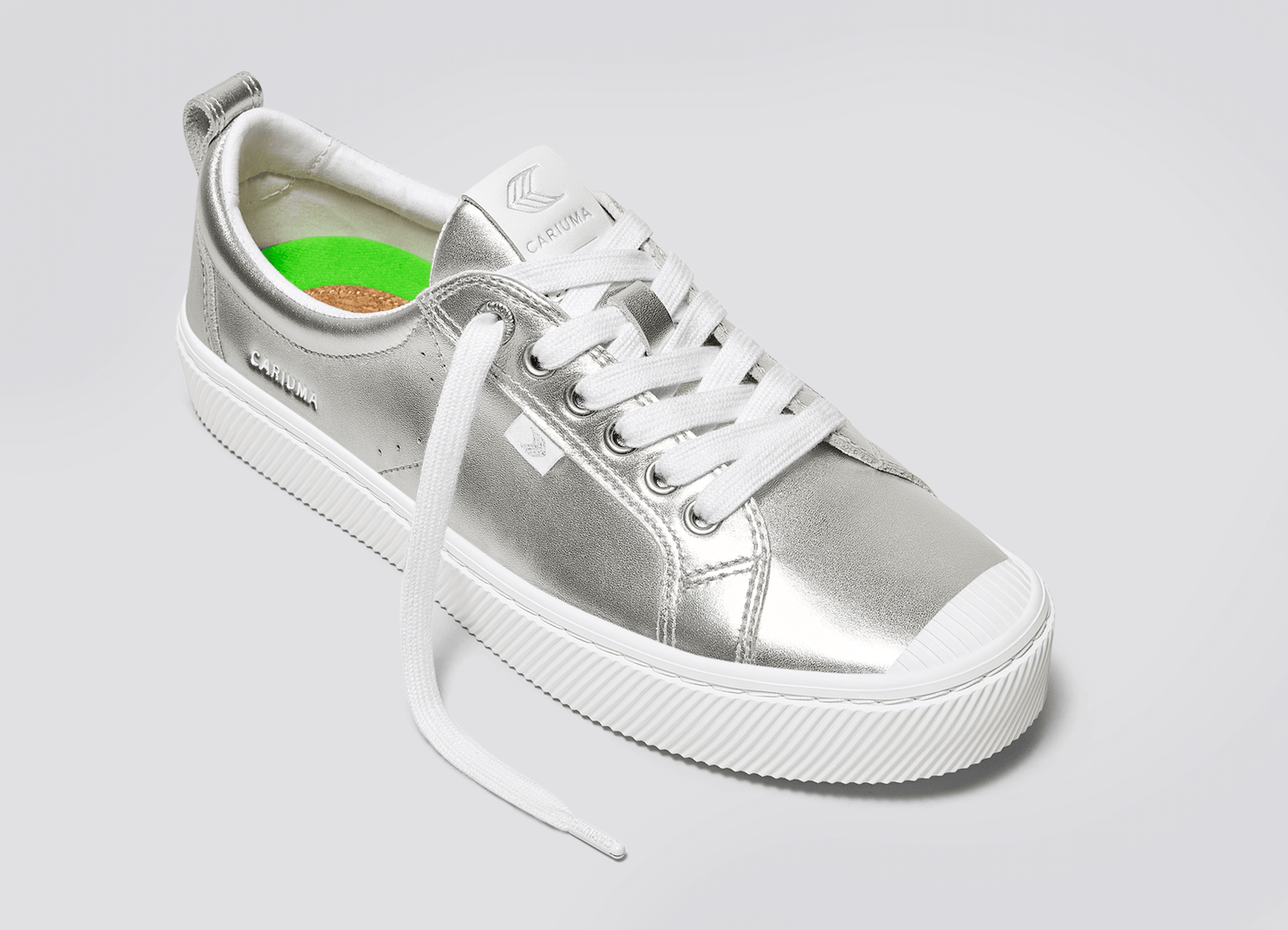 OCA Low Metallic Silver Leather Sneaker Men