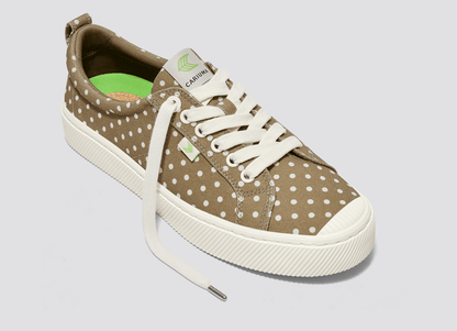 OCA Low Burnt Sand Canvas White Polka Dots Sneaker Men