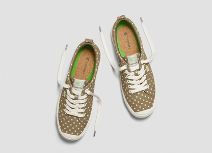 OCA Low Burnt Sand Canvas White Polka Dots Sneaker Men