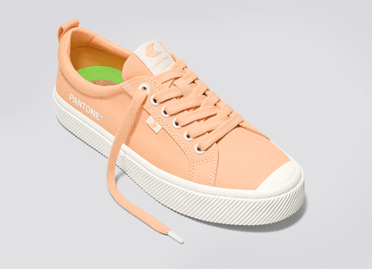 OCA Low Pantone Peach Fuzz Canvas Contrast Thread Sneaker Women