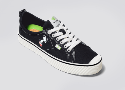 PEANUTS OCA Low Snoopy Skate Black Canvas Sneaker Women