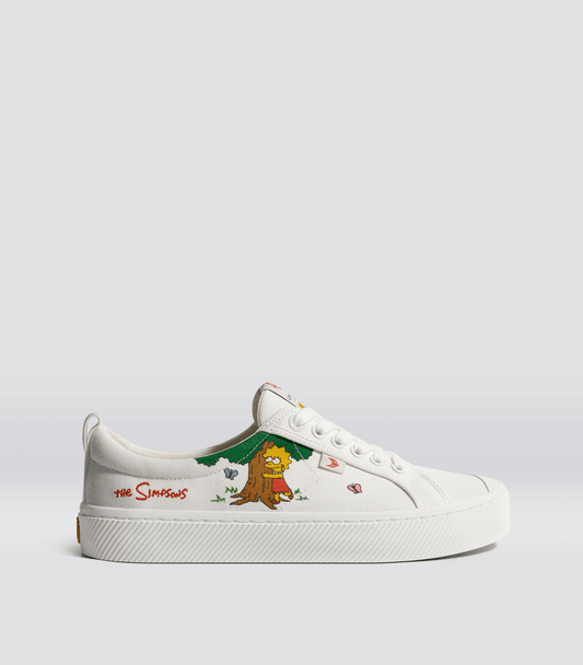 The Simpsons OCA Low White Canvas Lisa Tree Sneaker Women