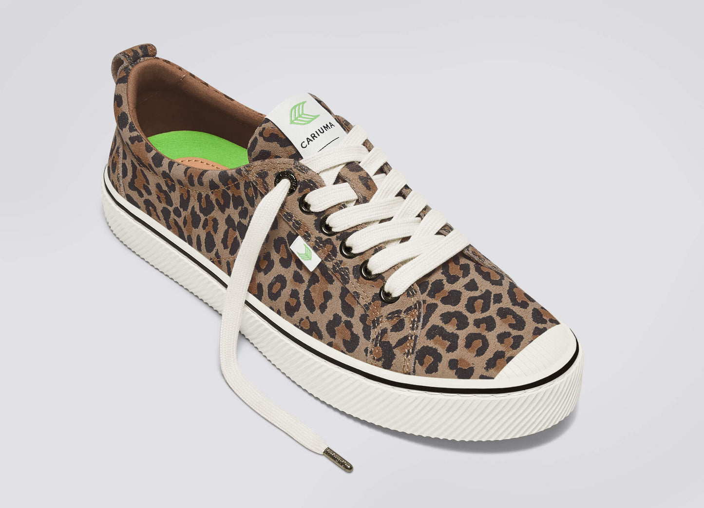 OCA Low Stripe Leopard Print Suede Sneaker Women