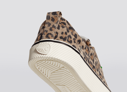 OCA Low Stripe Leopard Print Suede Sneaker Women