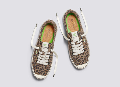 OCA Low Stripe Leopard Print Suede Sneaker Men