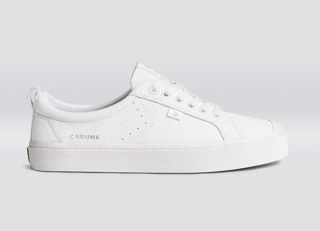 CARIUMA: Men's Low Top White Premium Leather Sneakers | OCA Low