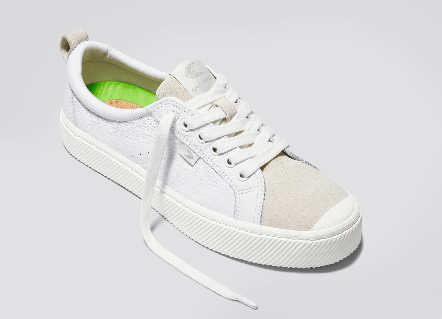 OCA Low White Premium Leather Vintage White Suede Sneaker Men