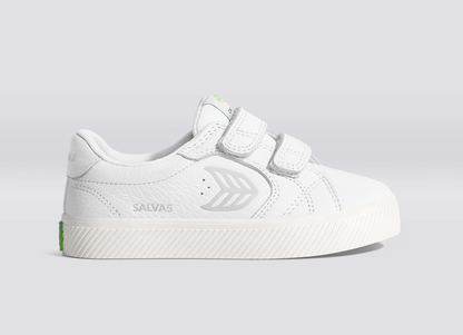 SALVAS White Premium Leather Ice Logo Sneaker Kids