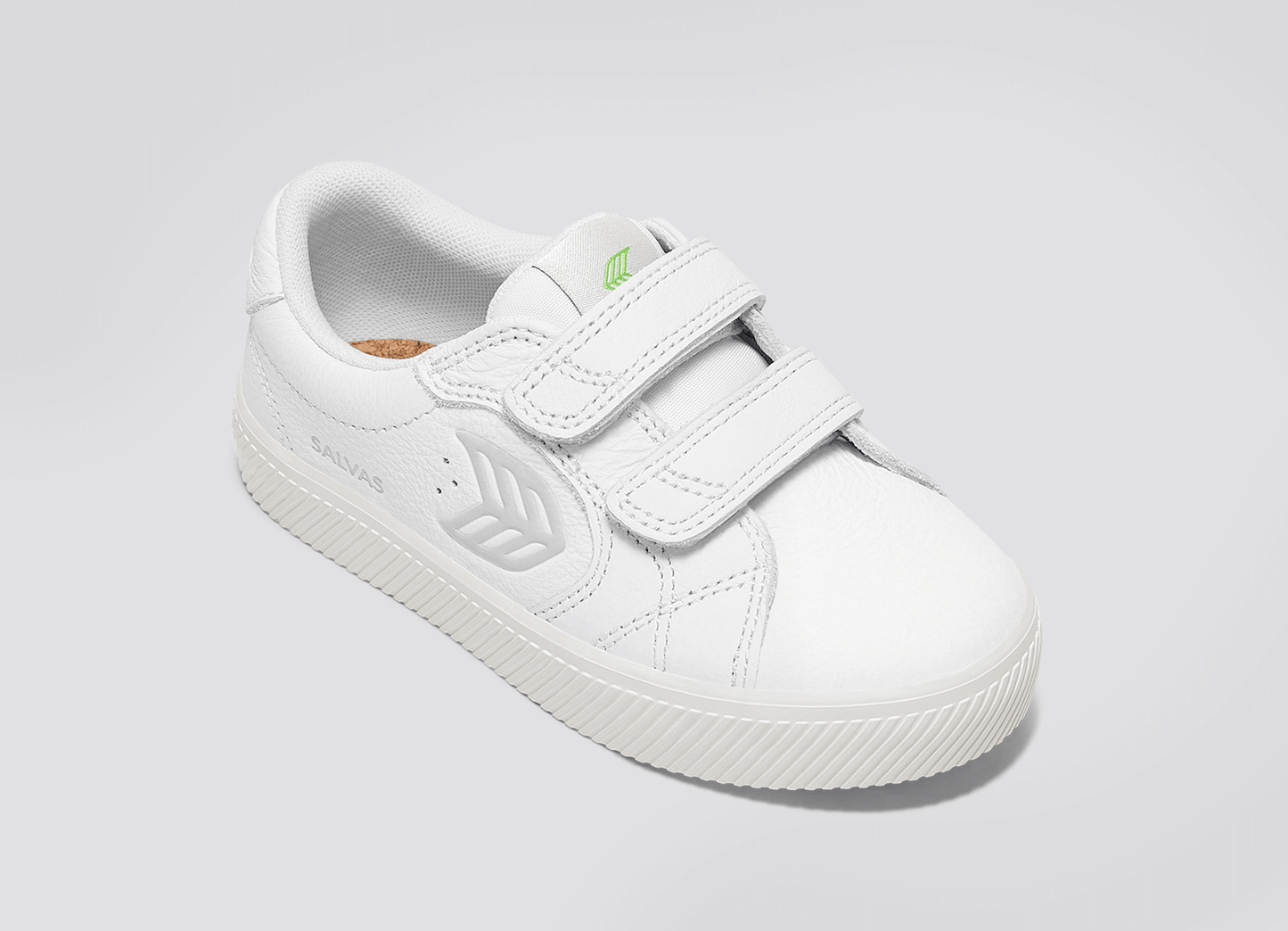 SALVAS White Premium Leather Ice Logo Sneaker Kids