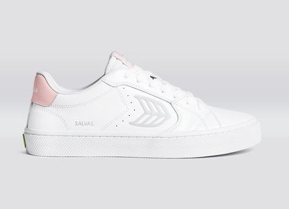 SALVAS White Leather Ice Logo Rose Sneaker Women