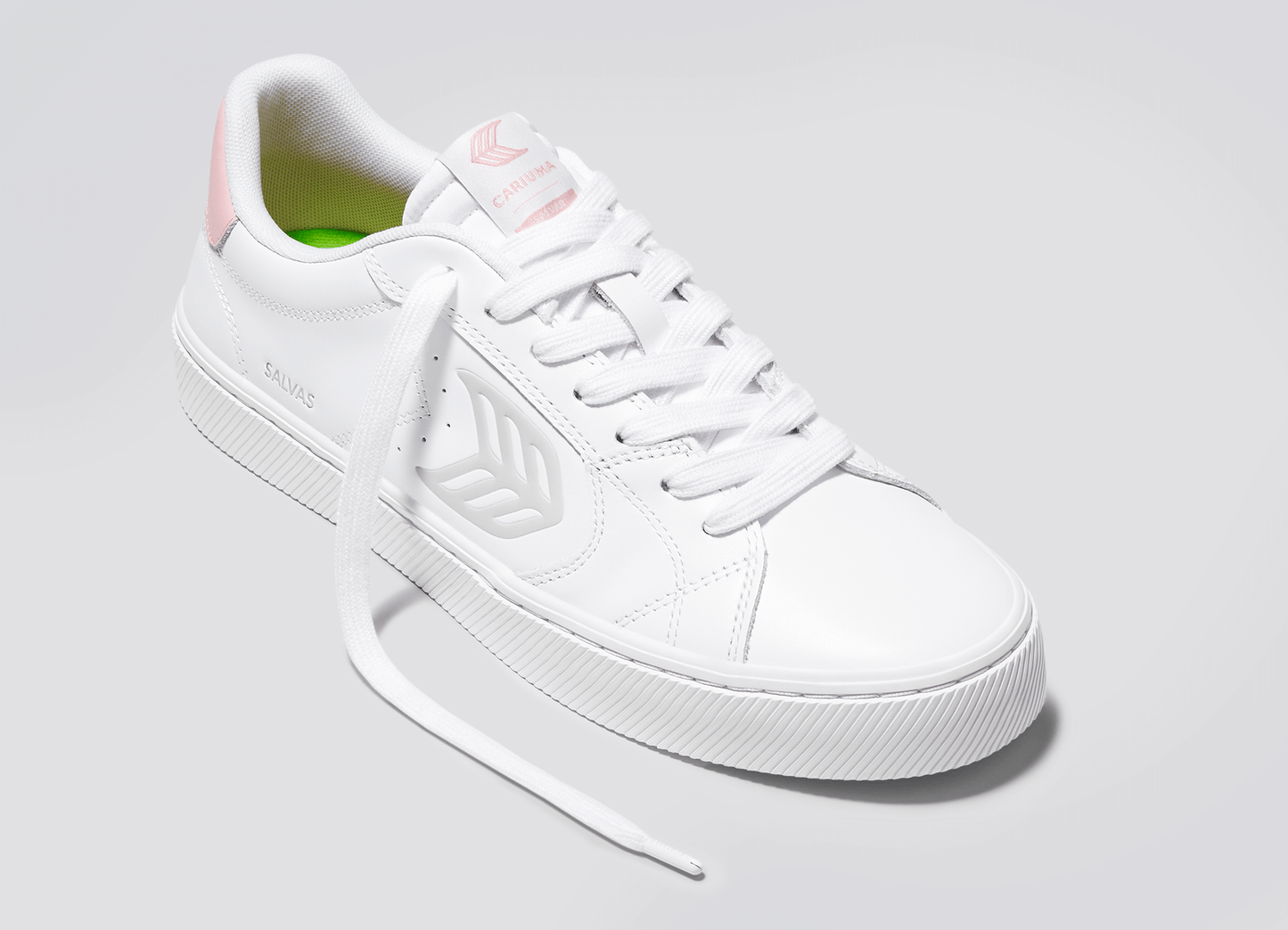 SALVAS White Leather Ice Logo Rose Sneaker Women