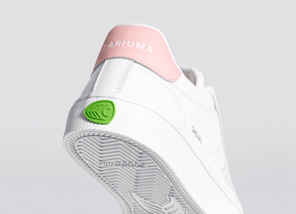 SALVAS White Leather Ice Logo Rose Sneaker Women