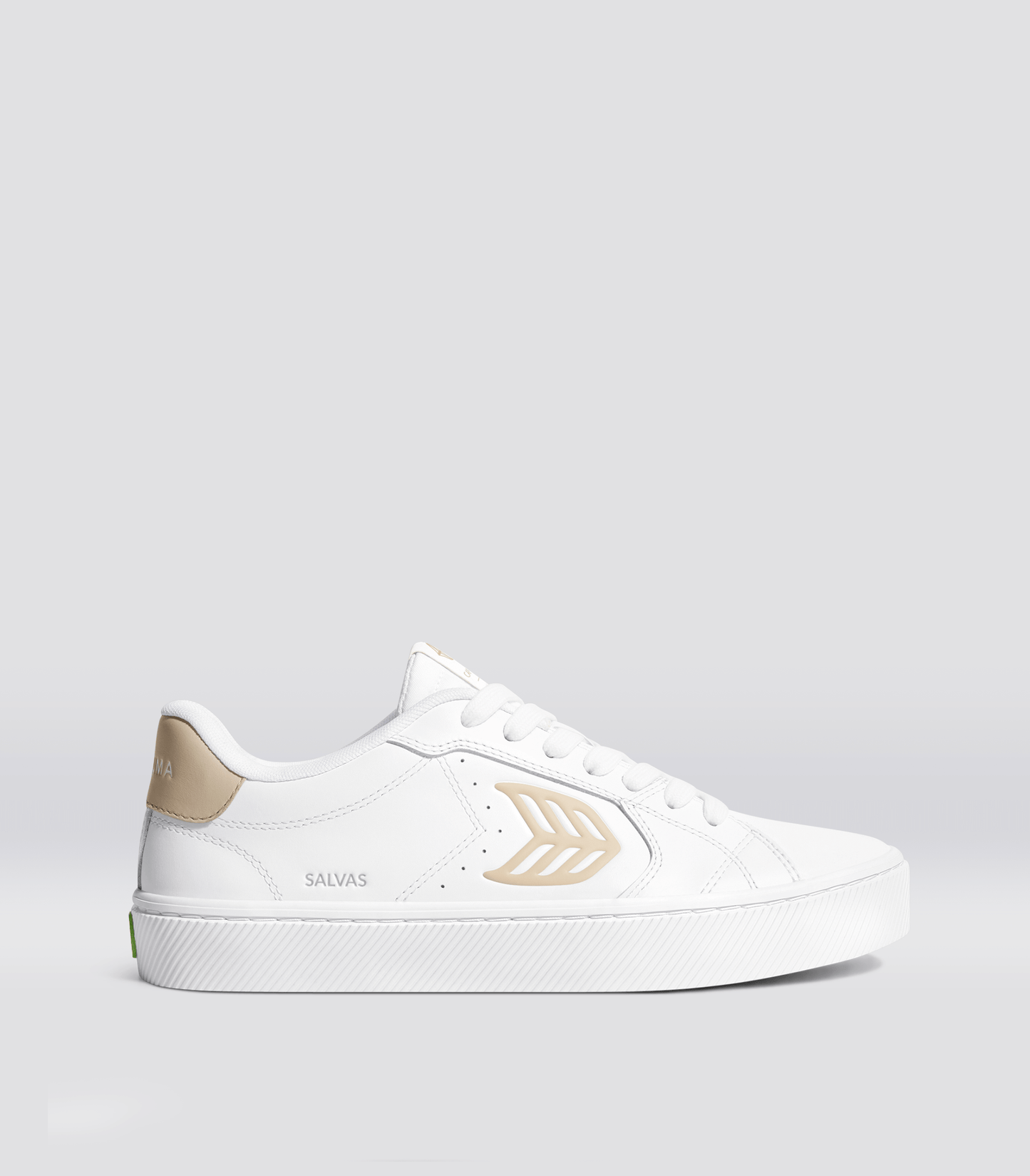 SALVAS White Leather Shifting Sand Logo Sneaker Men