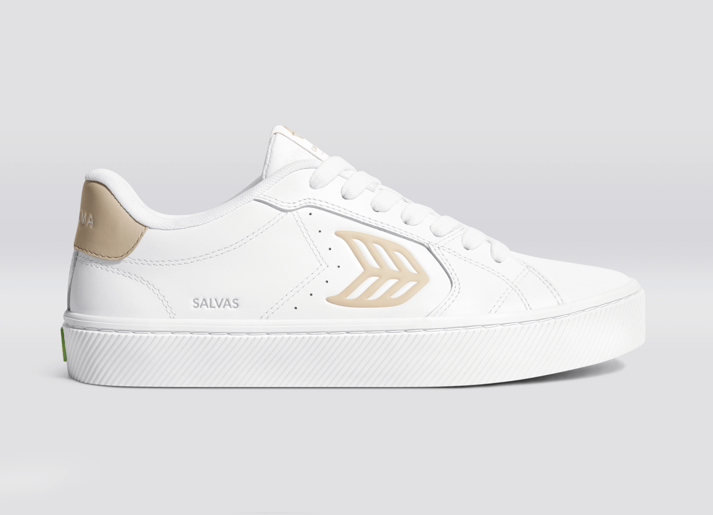 SALVAS White Leather Shifting Sand Logo Sneaker Men